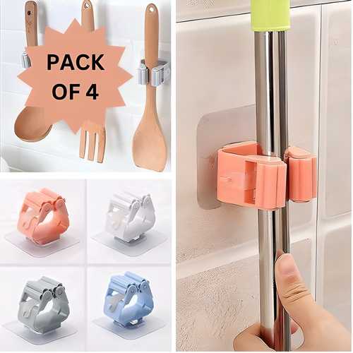Mop Holder Self Adhesive Hooks (Pack Of 4)