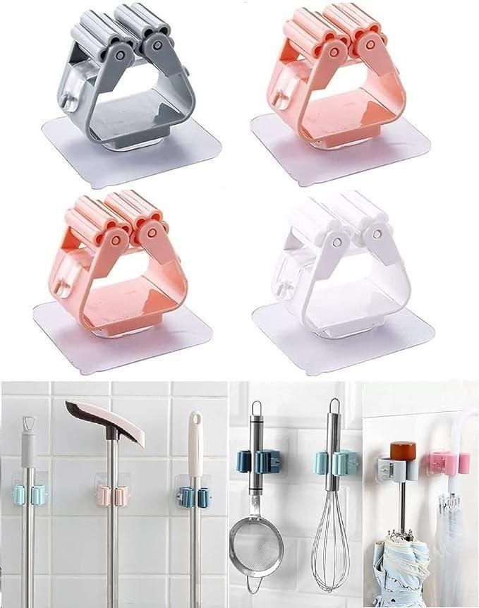 Mop Holder Self Adhesive Hooks (Pack Of 4)